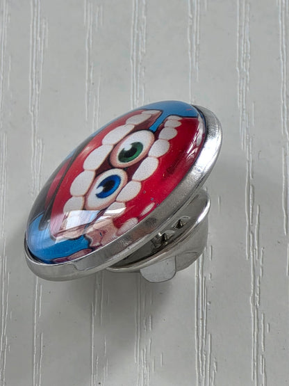 The Amazing Digital Circus Inspired Caine 20mm Stainless Steel Glass Cabochon Pin