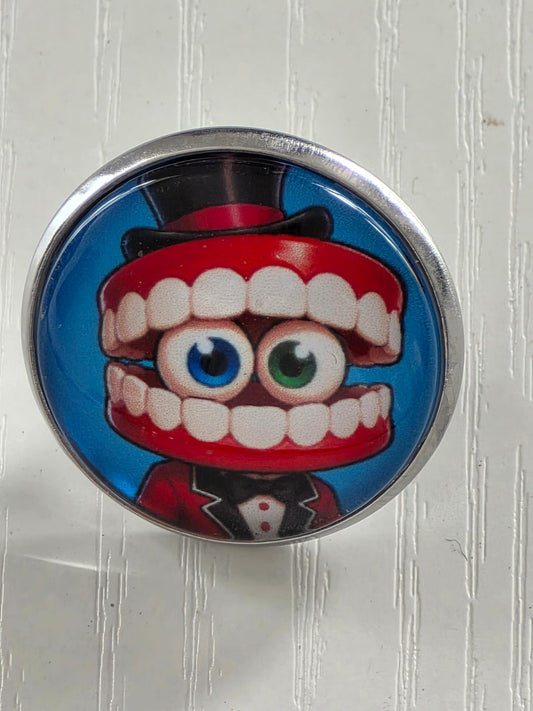 The Amazing Digital Circus Inspired Caine 20mm Stainless Steel Glass Cabochon Pin
