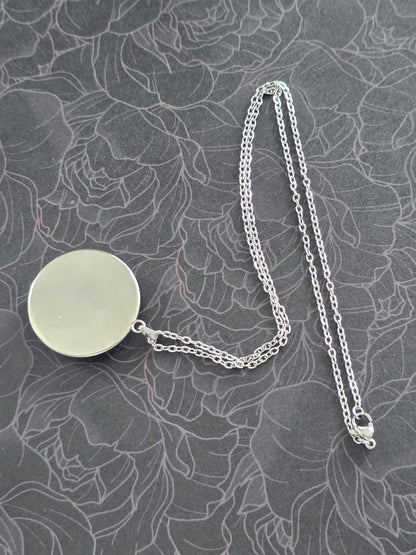 Alice in Wonderland Inspired Hellverse Hatter 30mm Pendant Stainless Steel 20 Inch Necklace