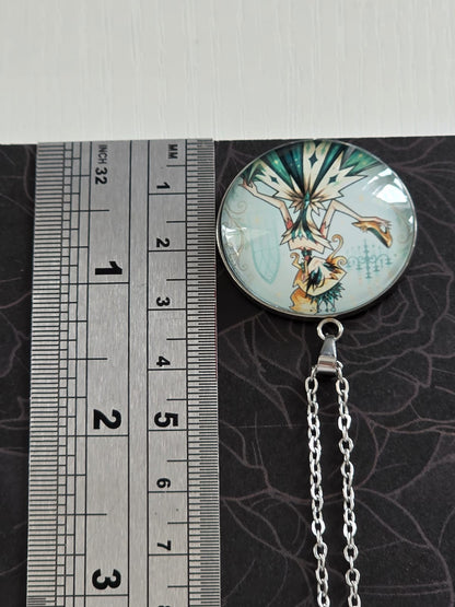 Cinderella Inspired Hellverse Cinderella at the Ball 30mm Pendant Stainless Steel 20 Inch Necklace