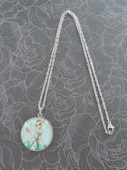 Cinderella Inspired Hellverse Cinderella at the Ball 30mm Pendant Stainless Steel 20 Inch Necklace