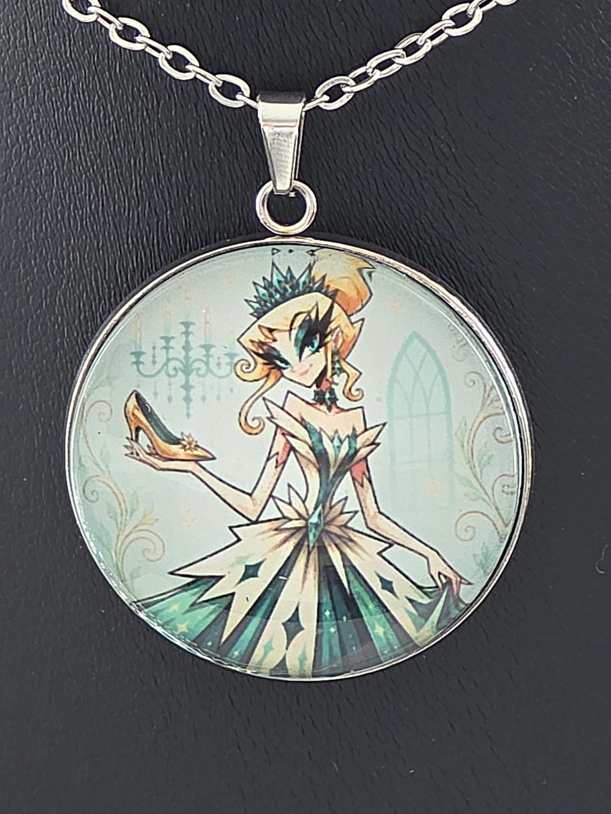 Cinderella Inspired Hellverse Cinderella at the Ball 30mm Pendant Stainless Steel 20 Inch Necklace