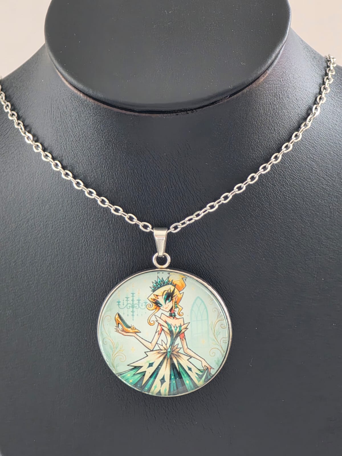 Cinderella Inspired Hellverse Cinderella at the Ball 30mm Pendant Stainless Steel 20 Inch Necklace