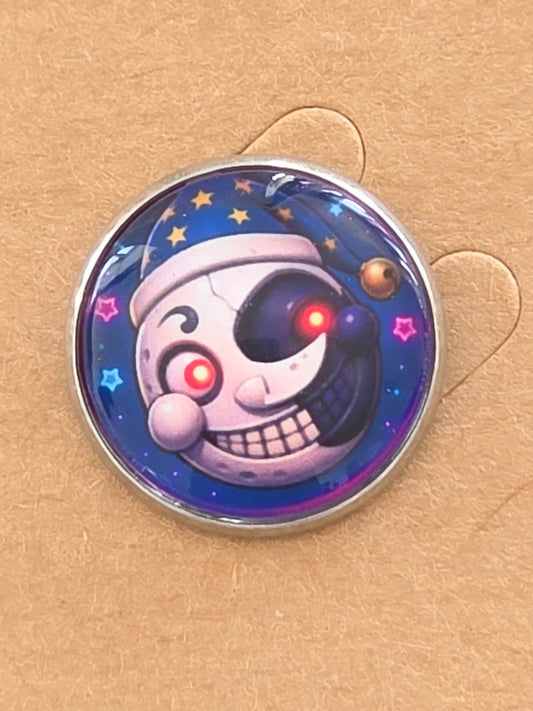 Five Nights at Freddy's: Security Breach Inspired Moon 20mm Stainless Steel Glass Cabochon Pin