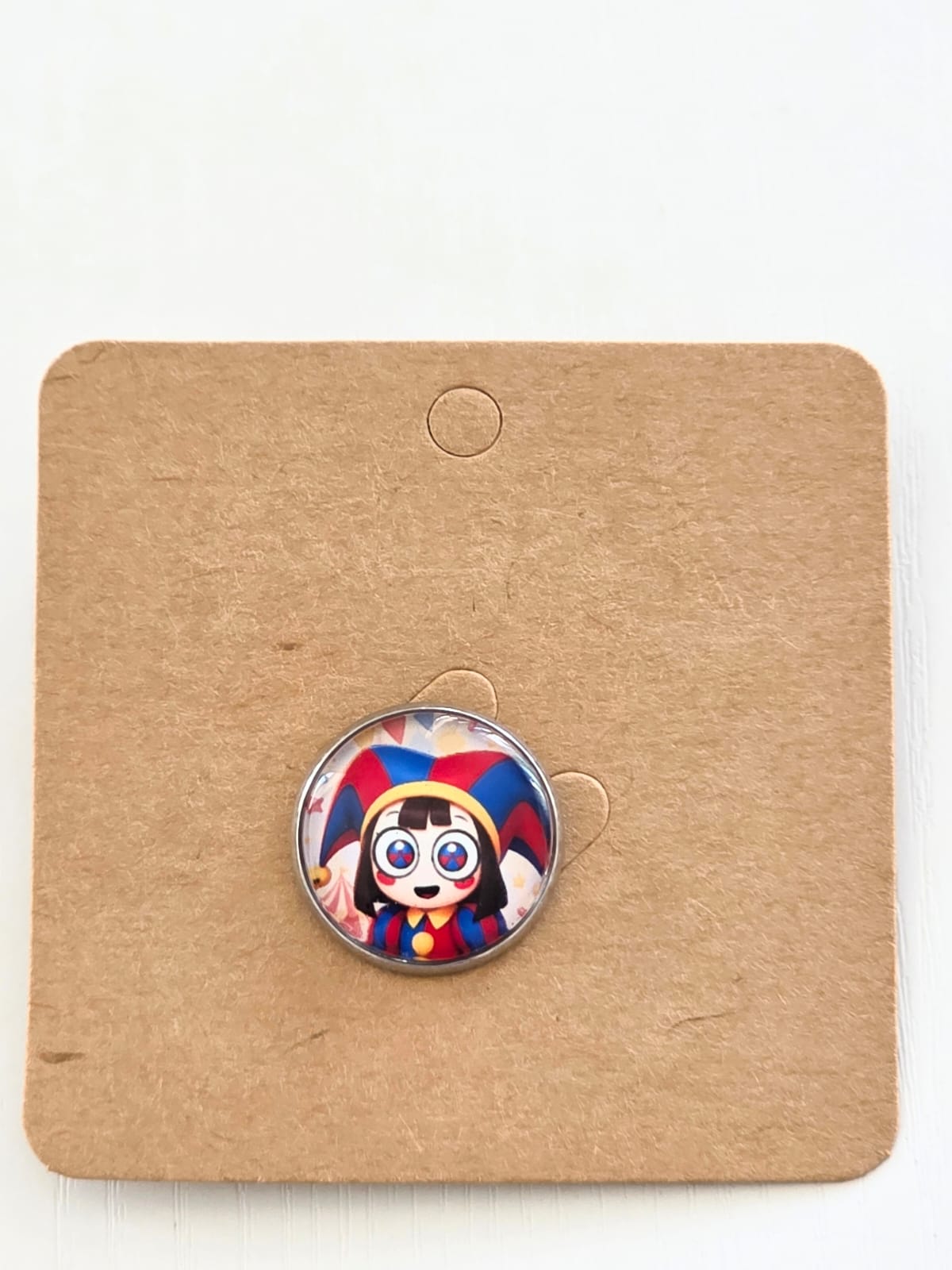 The Amazing Digital Circus Inspired Pomni 20mm Stainless Steel Glass Cabochon Pin