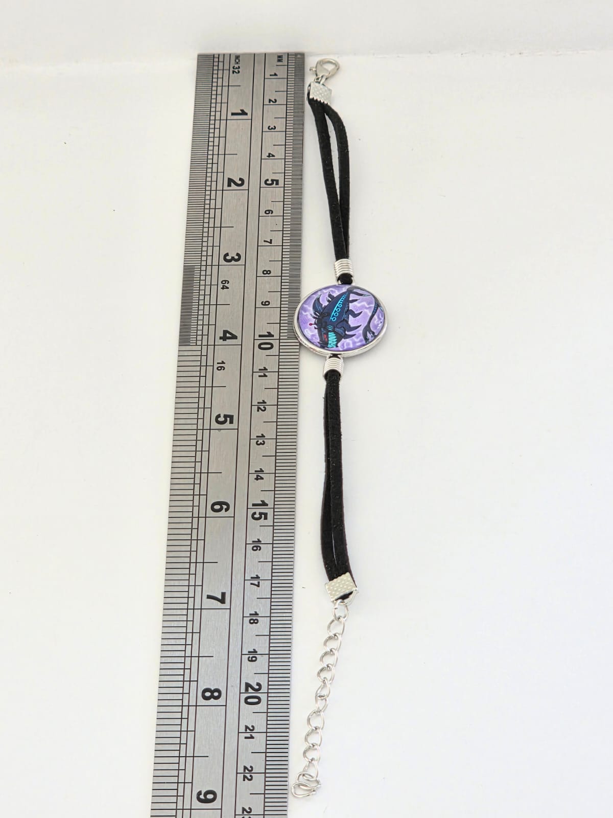 Hazbin Hotel Inspired Shock.wav 20mm Faux Suede Adjustable Bracelet