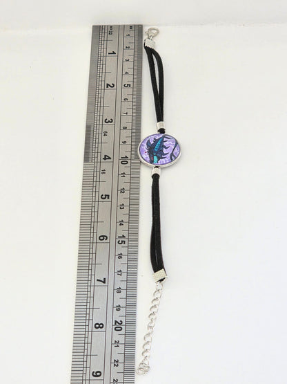 Hazbin Hotel Inspired Shock.wav 20mm Faux Suede Adjustable Bracelet