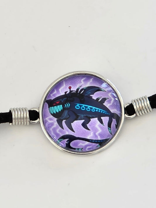 Hazbin Hotel Inspired Shock.wav 20mm Faux Suede Adjustable Bracelet