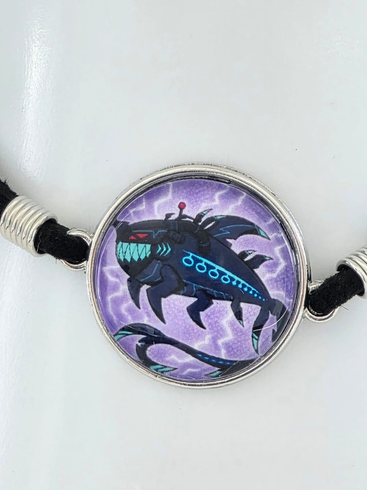 Hazbin Hotel Inspired Shock.wav 20mm Faux Suede Adjustable Bracelet