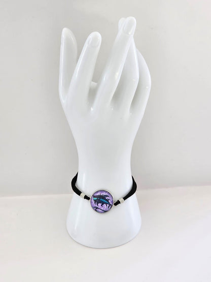 Hazbin Hotel Inspired Shock.wav 20mm Faux Suede Adjustable Bracelet