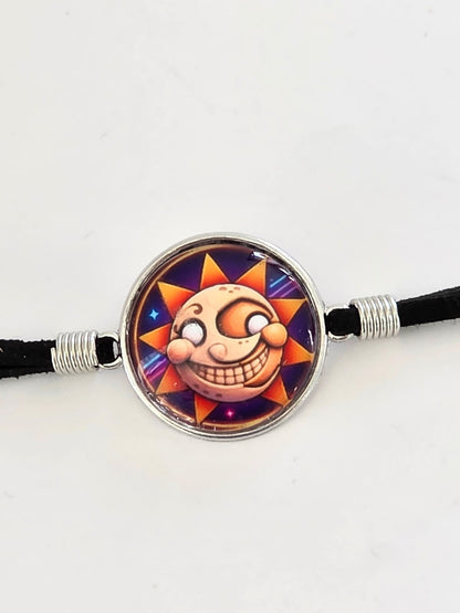Five Nights at Freddy's: Security Breach Inspired Sun 20mm Faux Suede Adjustable Bracelet
