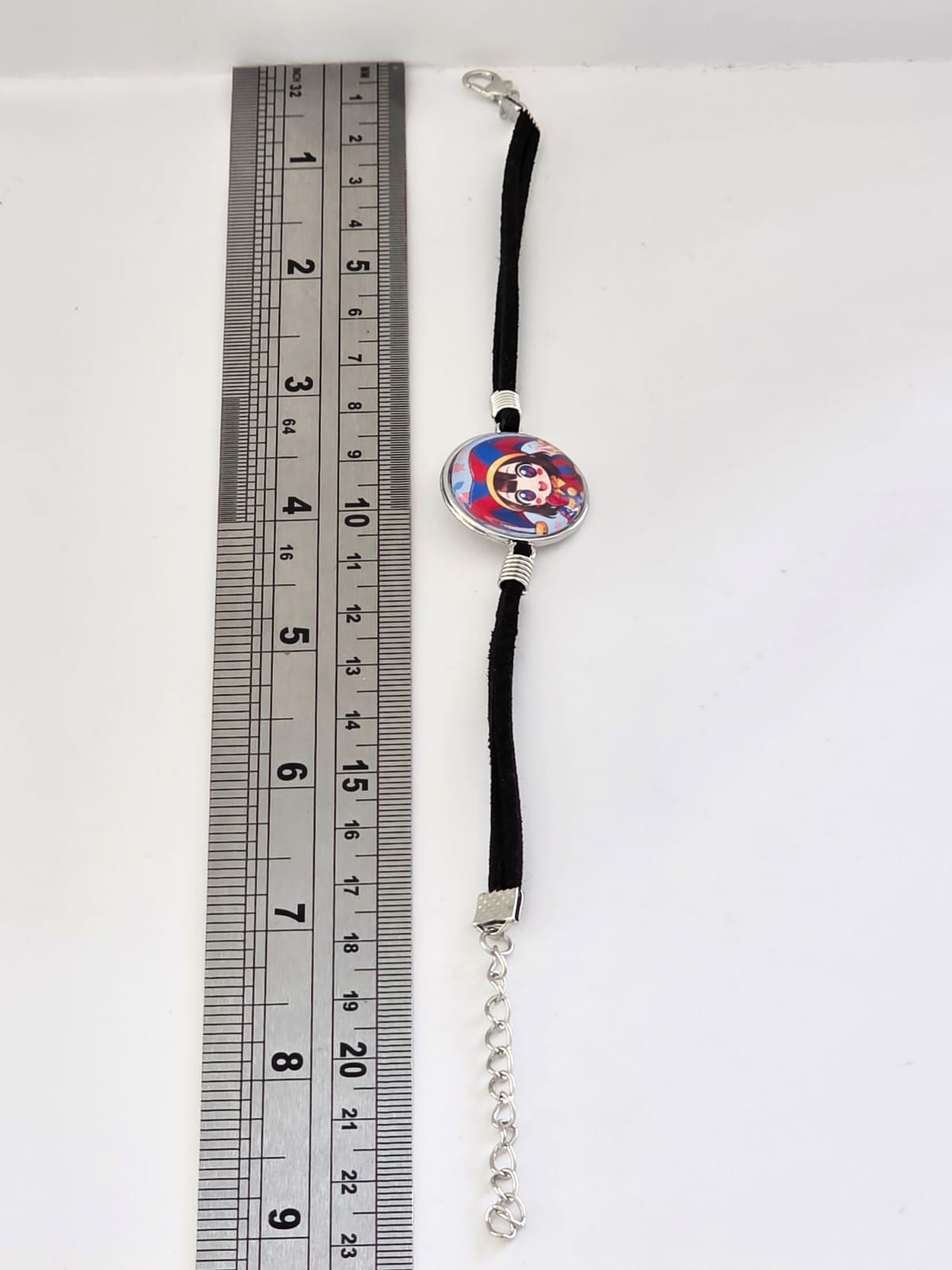 The Amazing Digital Circus Inspired Pomni 20mm Faux Suede Adjustable Bracelet