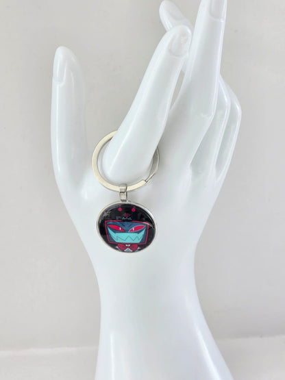 Hazbin Hotel Inspired Vox 25mm Glass Cabochon Keyring