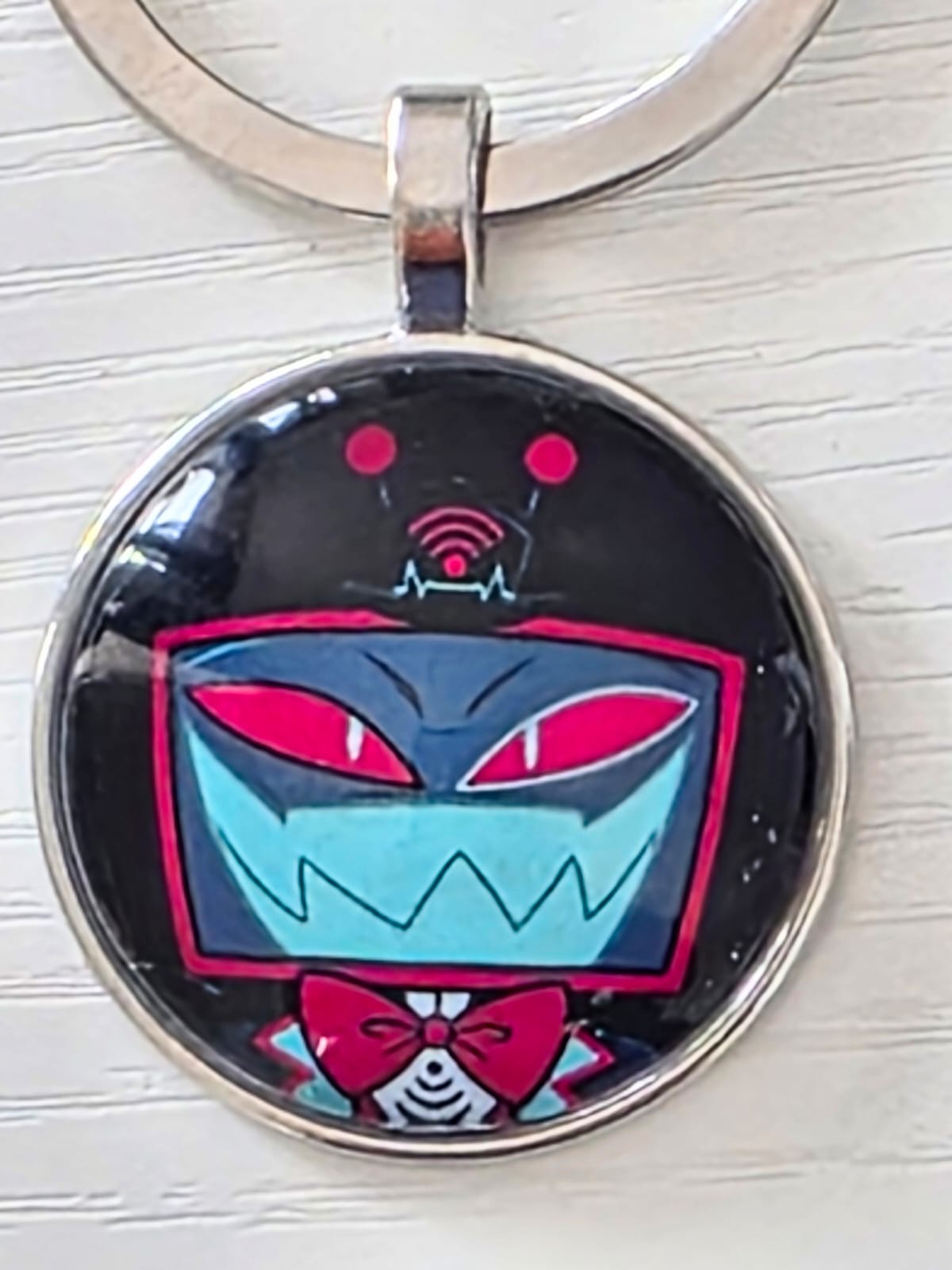 Hazbin Hotel Inspired Vox 25mm Glass Cabochon Keyring
