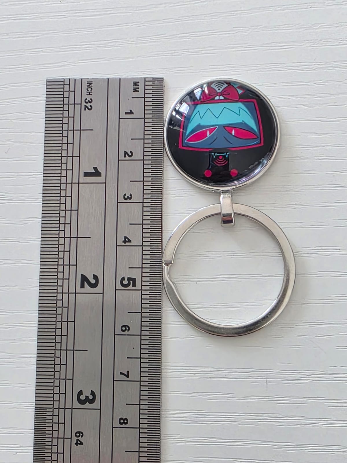 Hazbin Hotel Inspired Vox 25mm Glass Cabochon Keyring