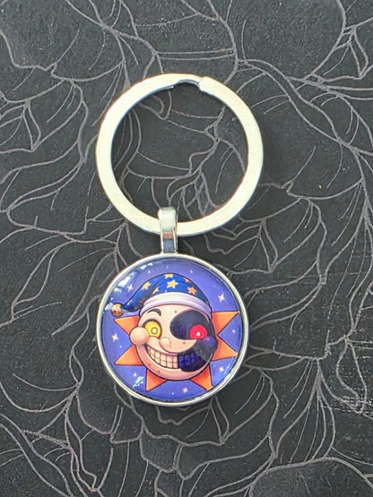 FNAF Security Breach Inspired Eclipse 25mm Glass Cabochon Keyring