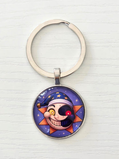 FNAF Security Breach Inspired Eclipse 25mm Glass Cabochon Keyring