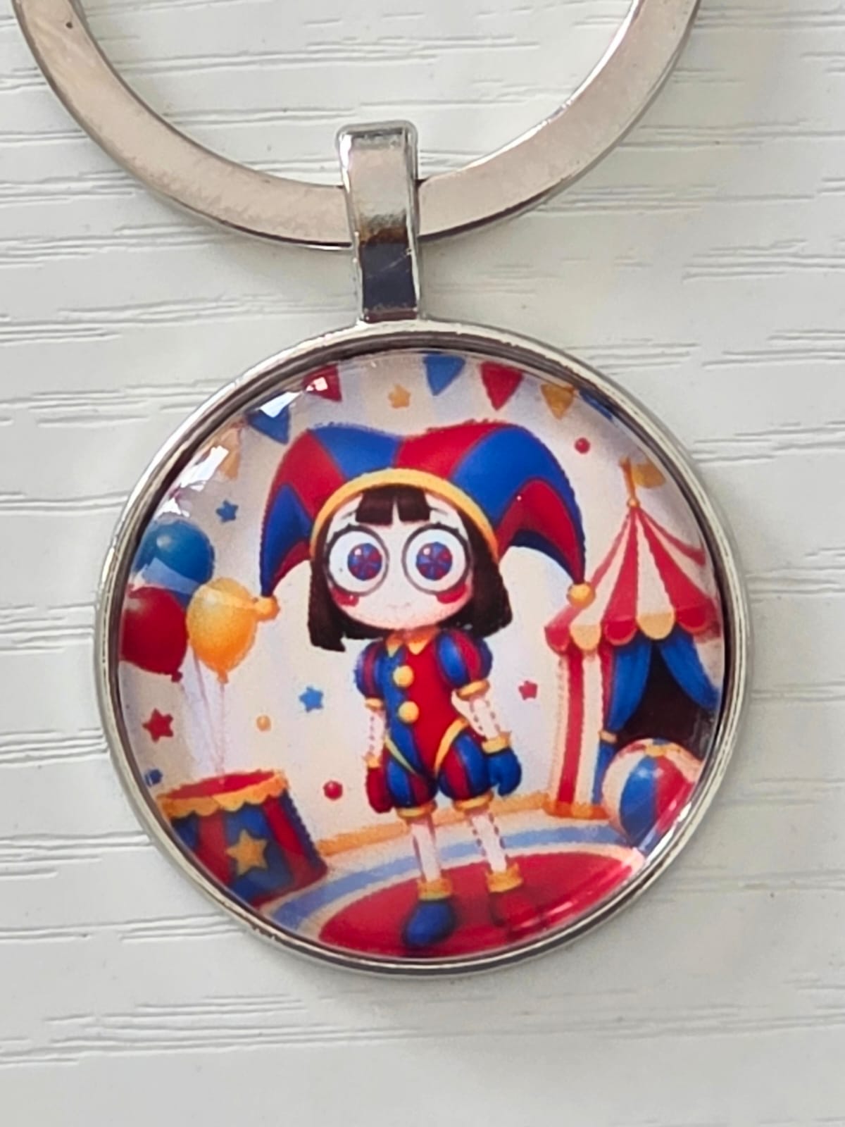 The Amazing Digital Circus Inspired Pomni 25mm Glass Cabochon Keyring
