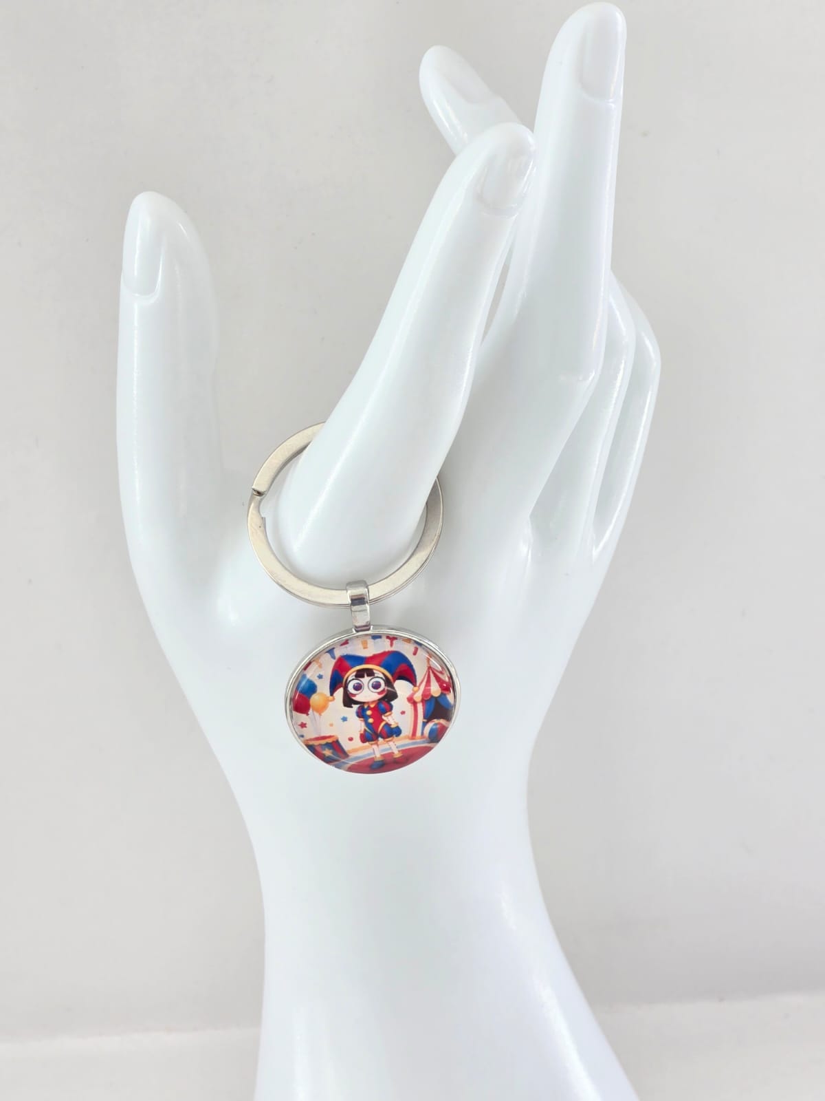 The Amazing Digital Circus Inspired Pomni 25mm Glass Cabochon Keyring