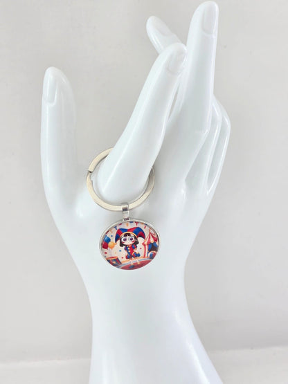 The Amazing Digital Circus Inspired Pomni 25mm Glass Cabochon Keyring