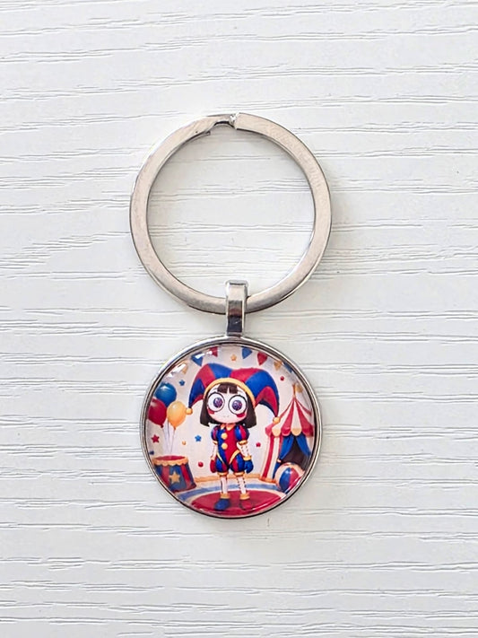 The Amazing Digital Circus Inspired Pomni 25mm Glass Cabochon Keyring