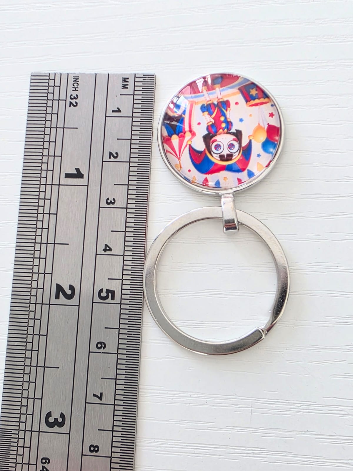The Amazing Digital Circus Inspired Pomni 25mm Glass Cabochon Keyring