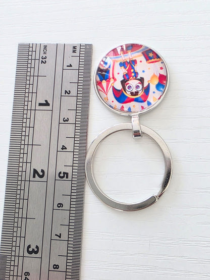 The Amazing Digital Circus Inspired Pomni 25mm Glass Cabochon Keyring