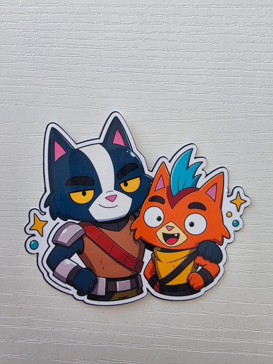 Final Space Inspired Avocato & Little Cato Glossy Vinyl Die Cut Sticker | 2 Sizes Available