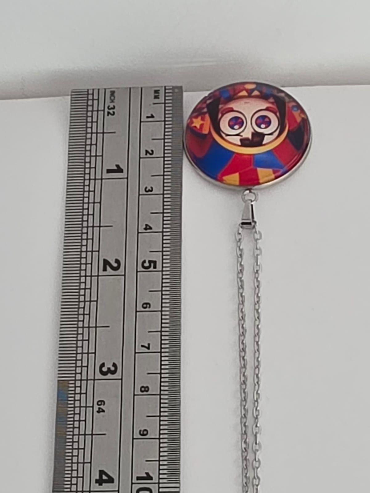 The Amazing Digital Circus Inspired Pomni 30mm Stainless Steel 20 Inch Necklace