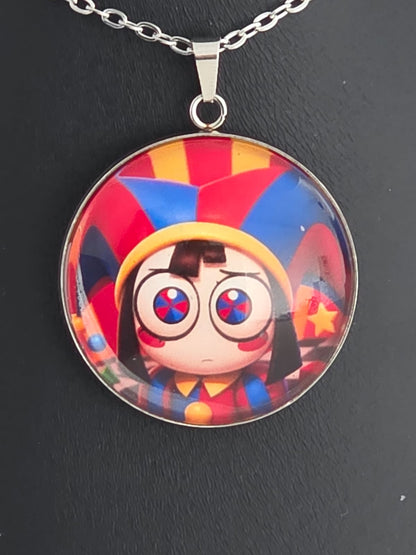 The Amazing Digital Circus Inspired Pomni 30mm Stainless Steel 20 Inch Necklace