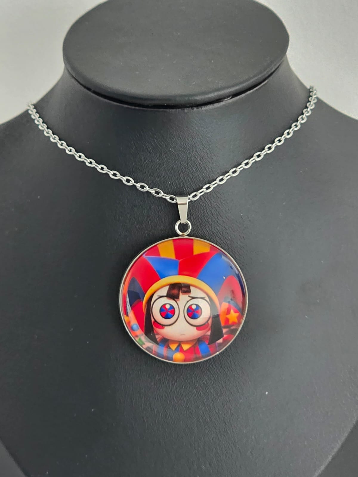The Amazing Digital Circus Inspired Pomni 30mm Stainless Steel 20 Inch Necklace