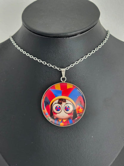 The Amazing Digital Circus Inspired Pomni 30mm Stainless Steel 20 Inch Necklace