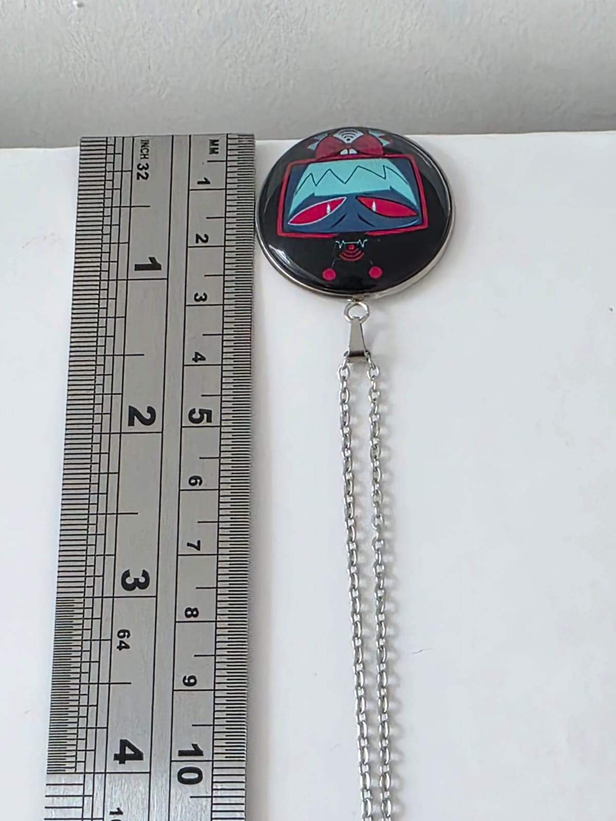Hazbin Hotel Inspired Vox 30mm Pendant Stainless Steel 20 Inch Necklace