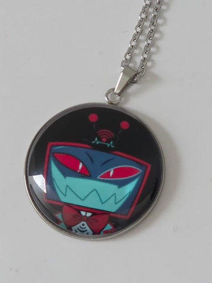 Hazbin Hotel Inspired Vox 30mm Pendant Stainless Steel 20 Inch Necklace