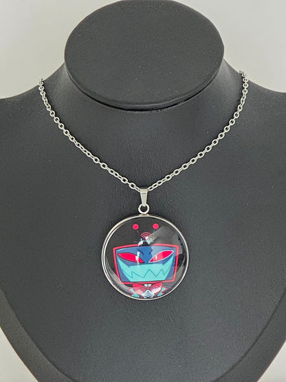 Hazbin Hotel Inspired Vox 30mm Pendant Stainless Steel 20 Inch Necklace