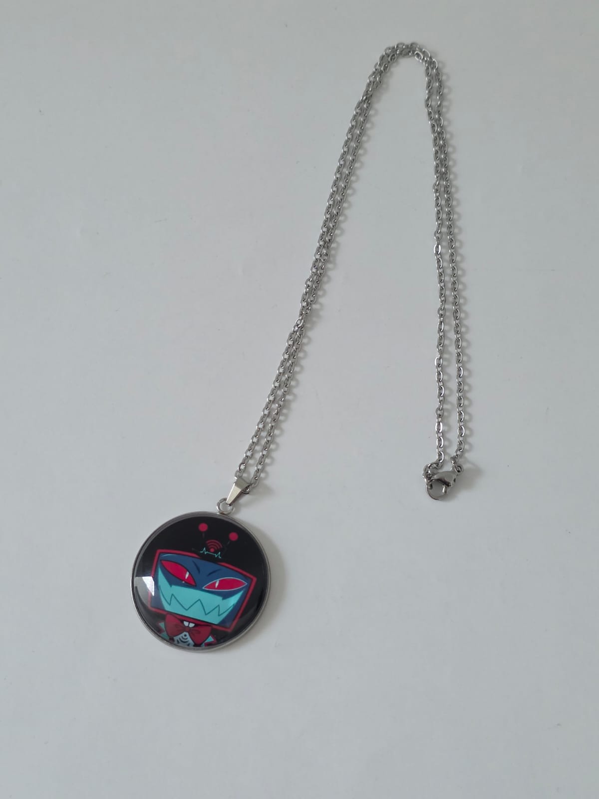 Hazbin Hotel Inspired Vox 30mm Pendant Stainless Steel 20 Inch Necklace