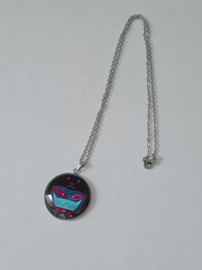 Hazbin Hotel Inspired Vox 30mm Pendant Stainless Steel 20 Inch Necklace