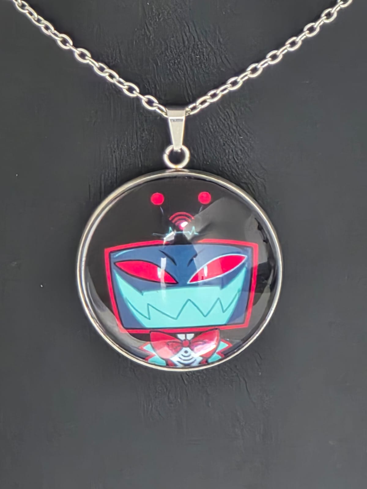 Hazbin Hotel Inspired Vox 30mm Pendant Stainless Steel 20 Inch Necklace