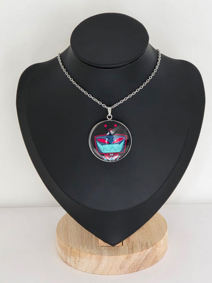 Hazbin Hotel Inspired Vox 30mm Pendant Stainless Steel 20 Inch Necklace