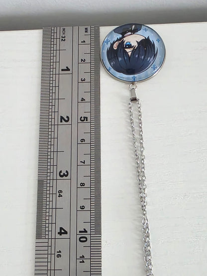 Black Butler (Kuroshitsuji) Inspired Ciel 30mm Pendant Stainless Steel 20 Inch Necklace