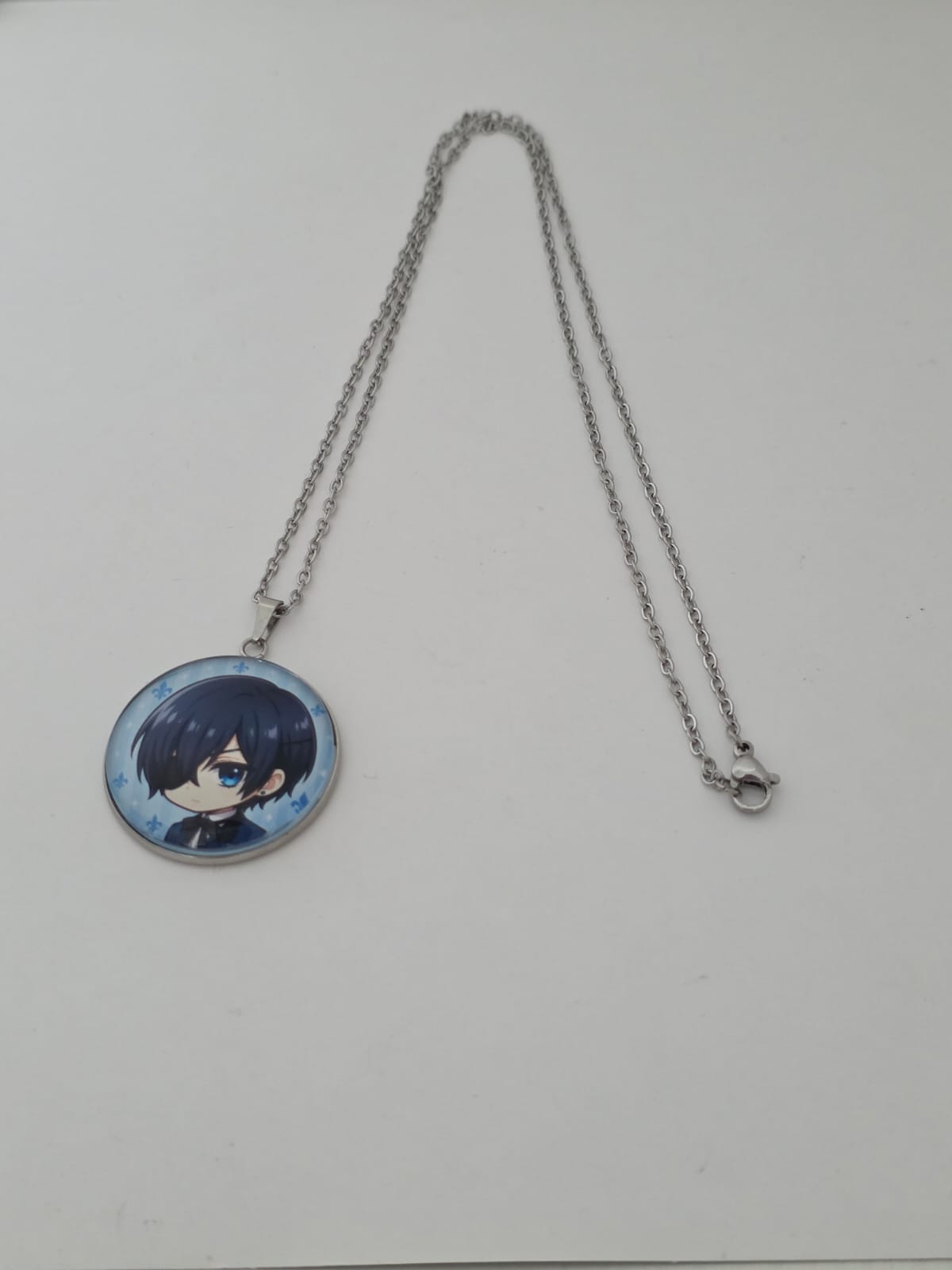 Black Butler (Kuroshitsuji) Inspired Ciel 30mm Pendant Stainless Steel 20 Inch Necklace