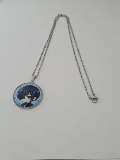 Black Butler (Kuroshitsuji) Inspired Ciel 30mm Pendant Stainless Steel 20 Inch Necklace