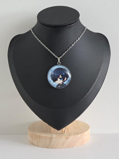 Black Butler (Kuroshitsuji) Inspired Ciel 30mm Pendant Stainless Steel 20 Inch Necklace