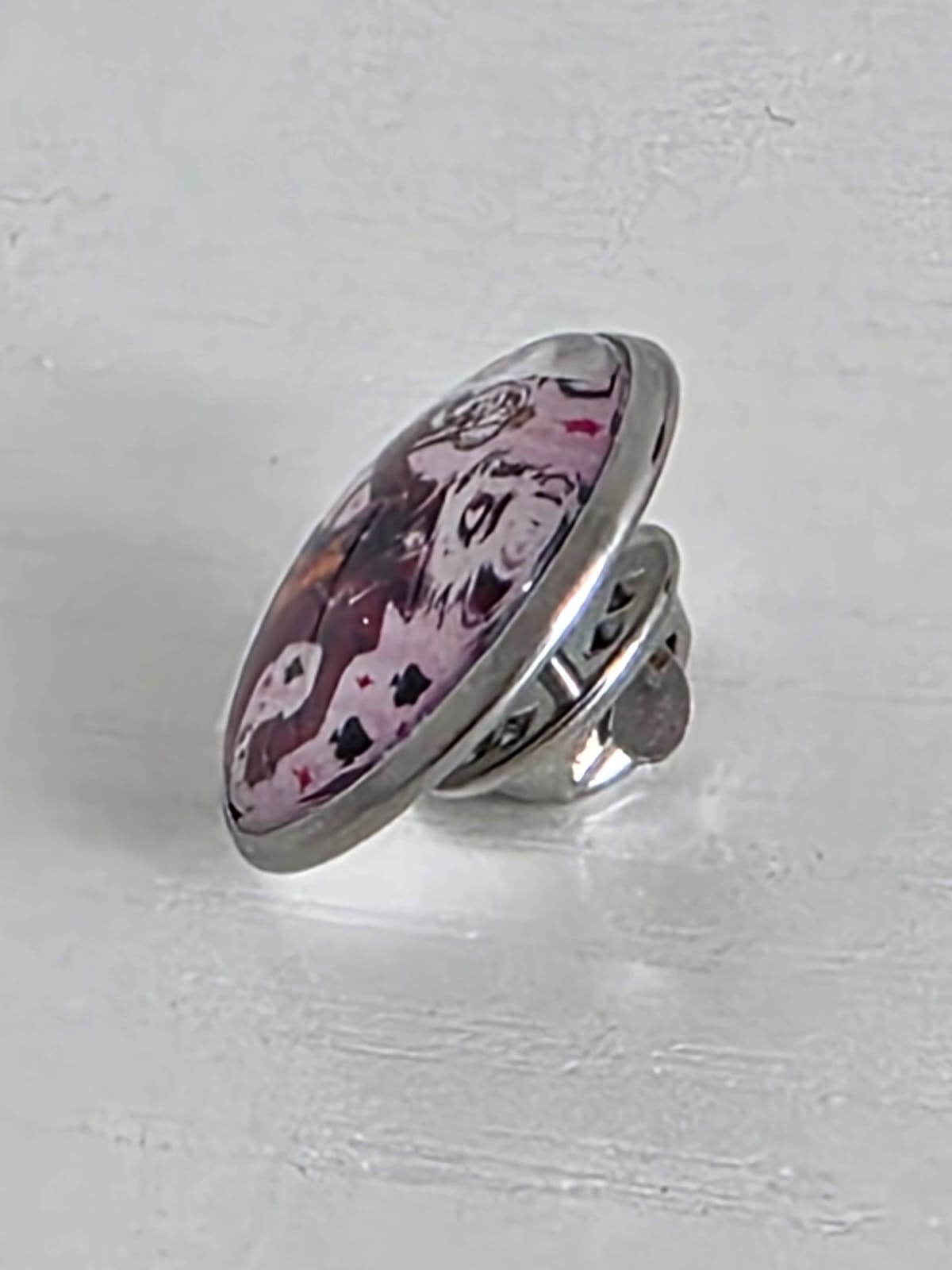 Alice in Wonderland Inspired Hellverse White Rabbit 20mm Stainless Steel Glass Cabochon Pin