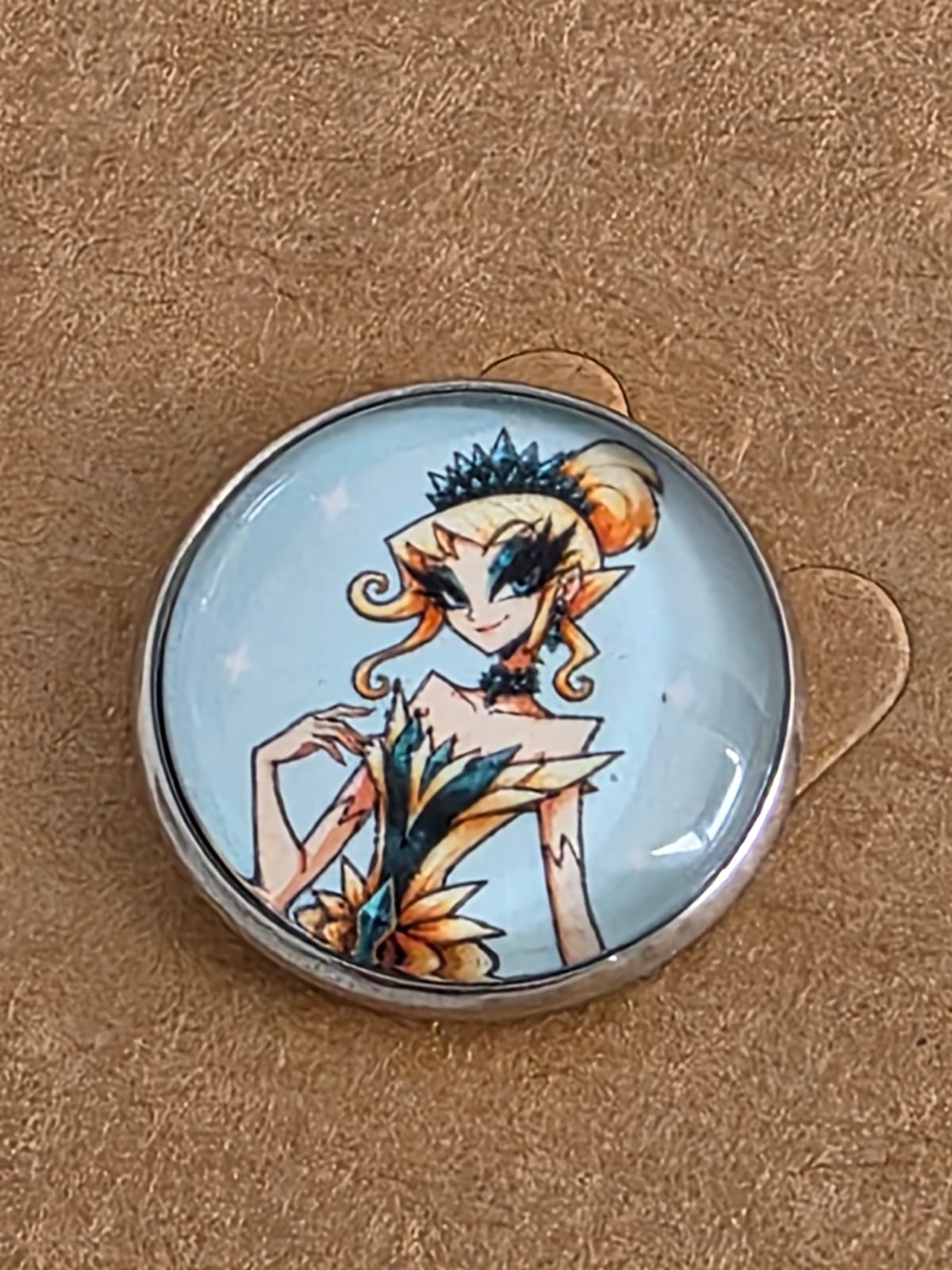 Cinderella Inspired Hellverse Cinderella Ball 20mm Stainless Steel Glass Cabochon Pin