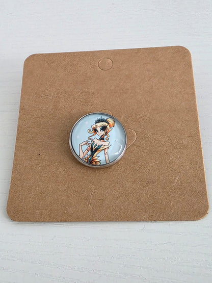 Cinderella Inspired Hellverse Cinderella Ball 20mm Stainless Steel Glass Cabochon Pin
