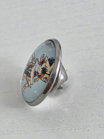 Cinderella Inspired Hellverse Cinderella Ball 20mm Stainless Steel Glass Cabochon Pin