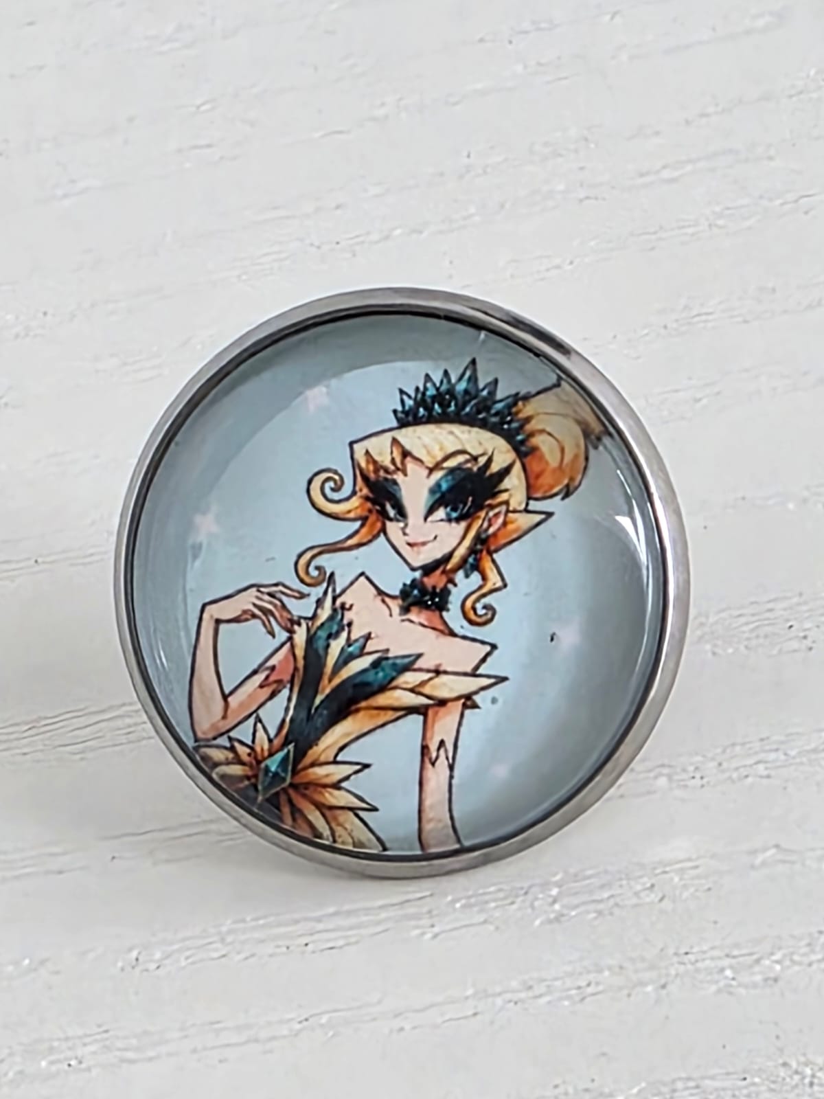 Cinderella Inspired Hellverse Cinderella Ball 20mm Stainless Steel Glass Cabochon Pin
