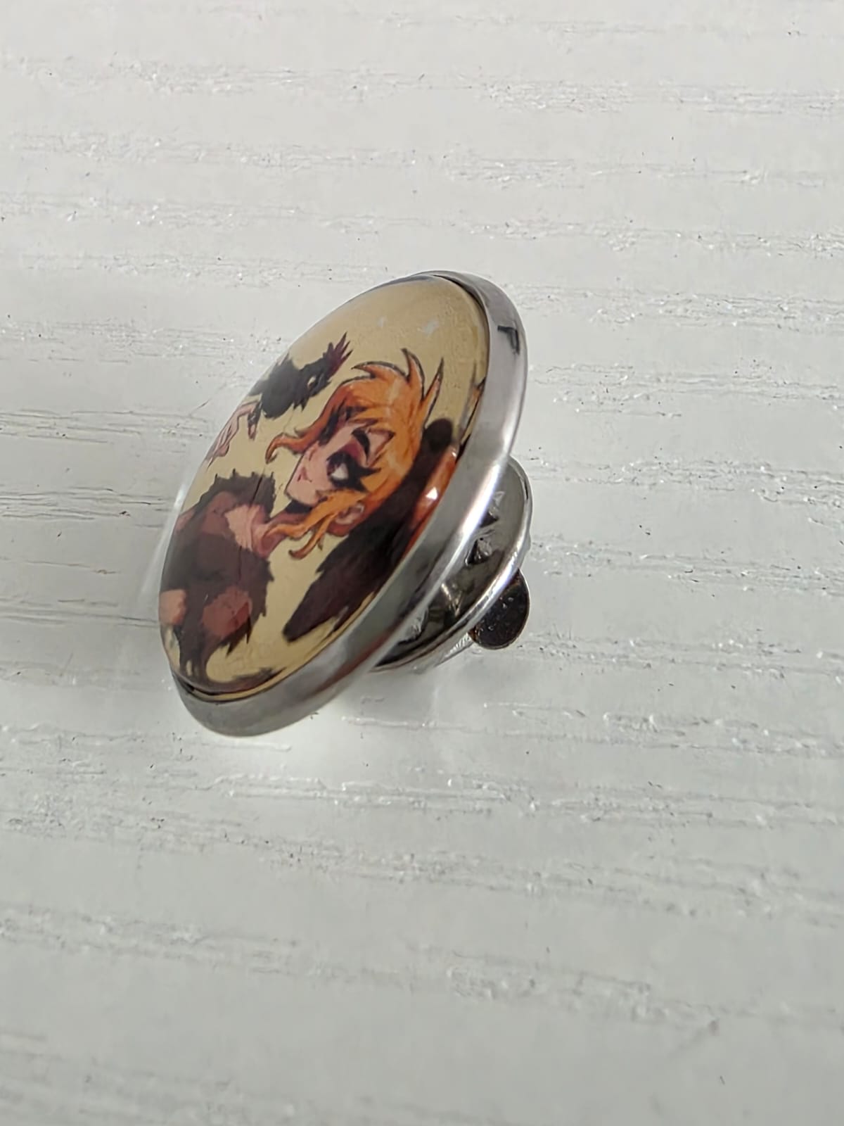 Cinderella Inspired Hellverse Cinderella in Rags & Bird 20mm Stainless Steel Glass Cabochon Pin