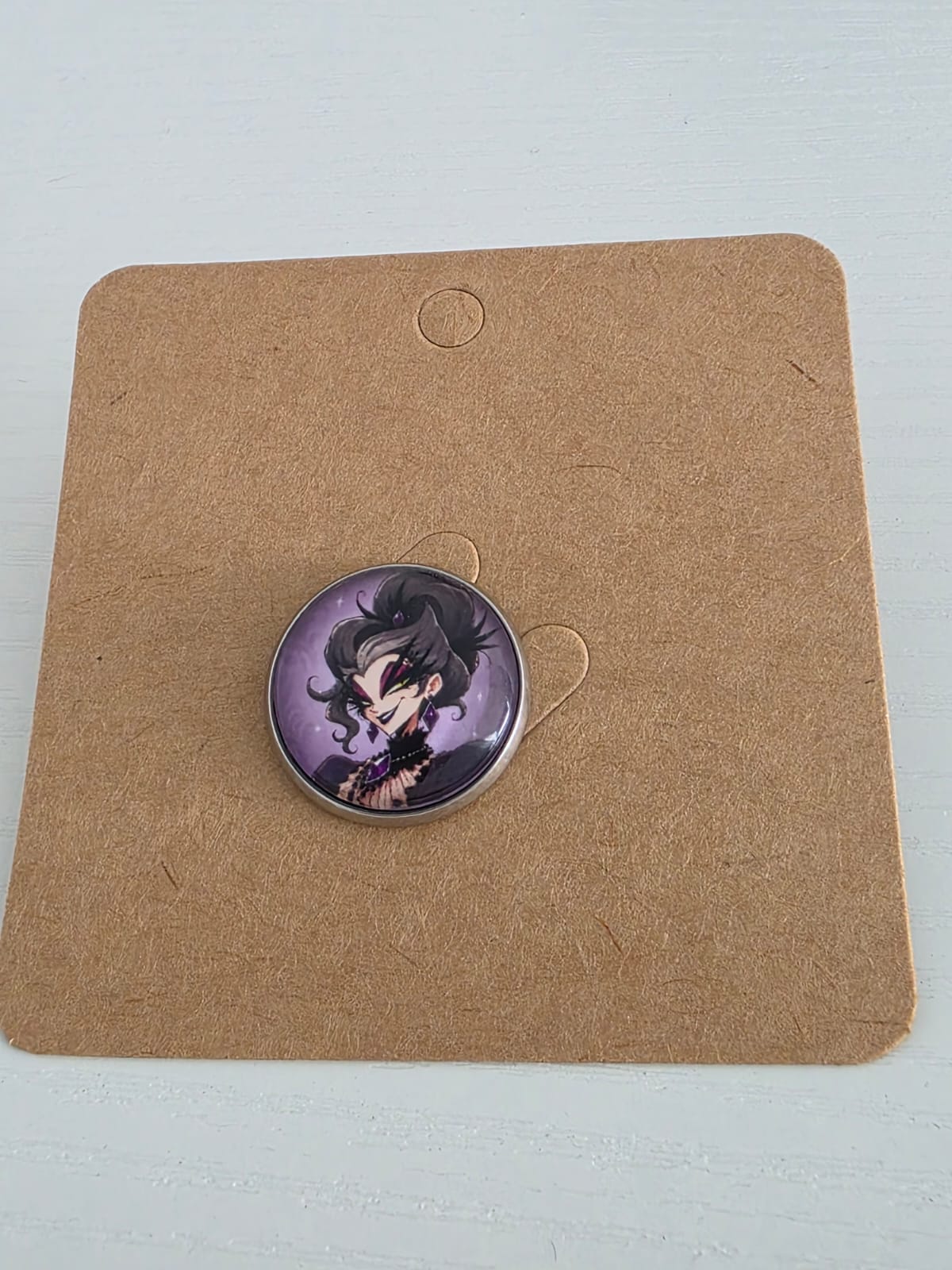 Cinderella Inspired Hellverse Stepmother 20mm Stainless Steel Glass Cabochon Pin